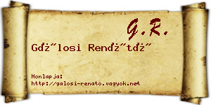 Gálosi Renátó névjegykártya
